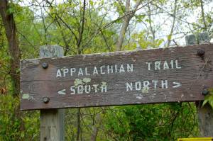 Appalachian Trail sign at McAfee Knob parking lot Blacksburg VA on andreabadgley.com