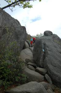 Rock scramble on Old Rag Mountain in Shenandoah National Park on andreabadgley.com