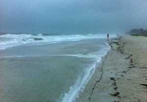 Surfers on beach at Anna Maria Island during Tropical Storm Andrea on andreabadgley.com