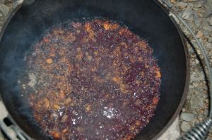 Burned campfire blueberry crisp on andreabadgley.com