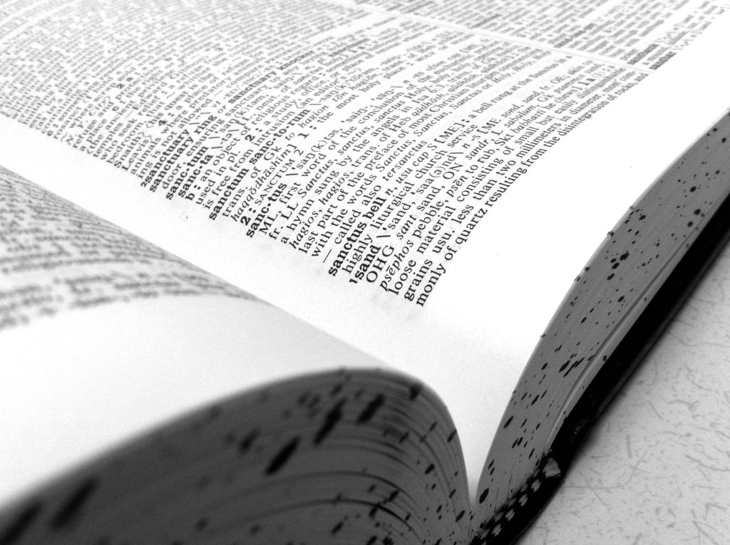 Very Large Dictionary: sand definition; black and white photograph on andreabadgley.com