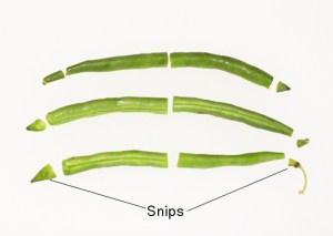 Green bean snips: the cut tips of green beans on andreabadgley.com