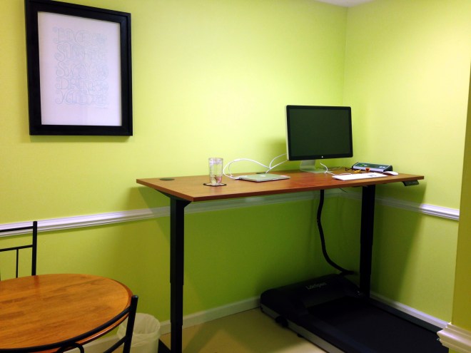 Home office with treadmill desk by Andrea Badgley on Butterfly Mind