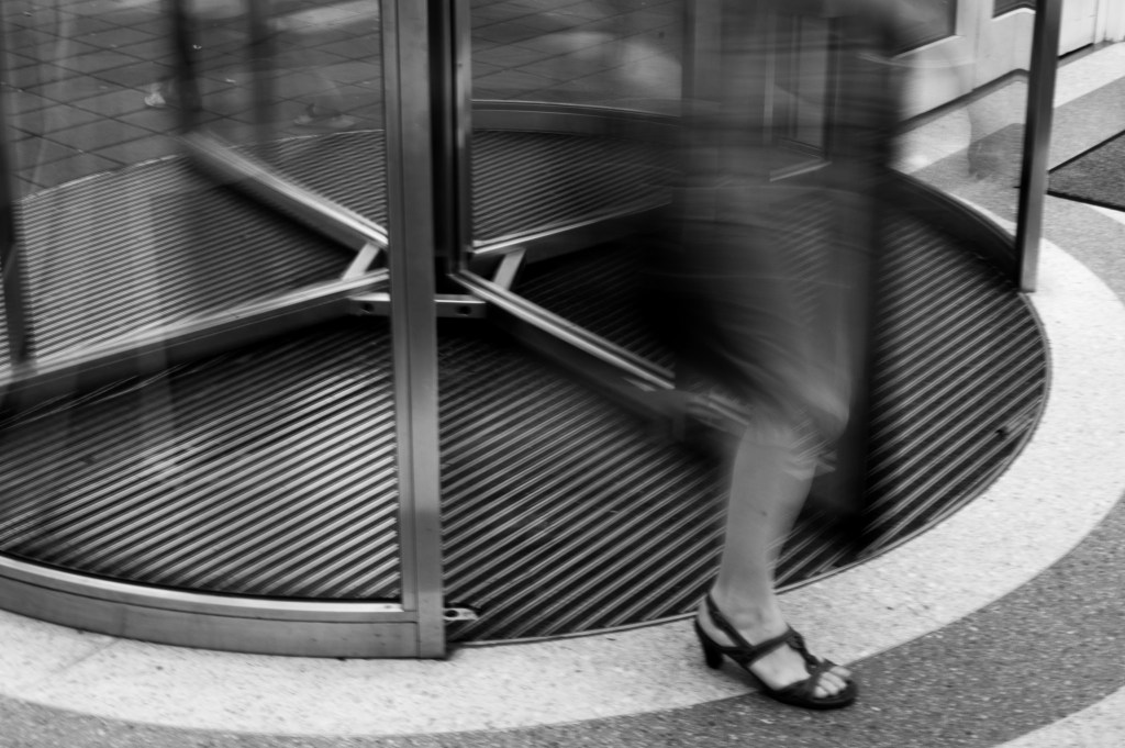 Stepping Out revolving doors by Alexander Mueller
