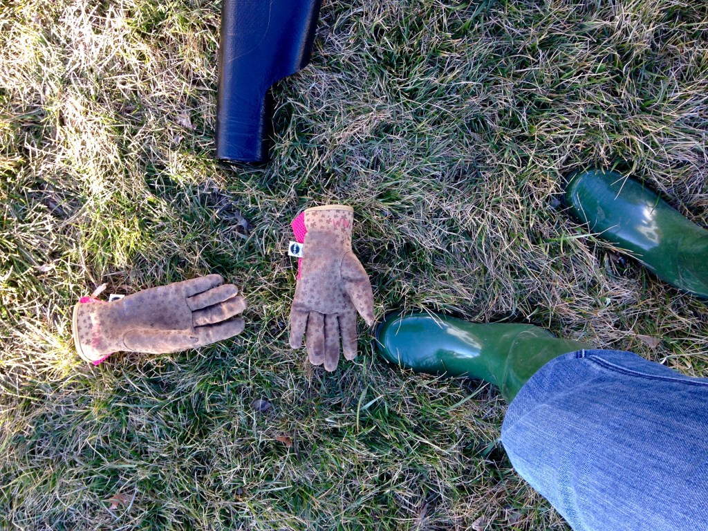 gardening boots and gloves