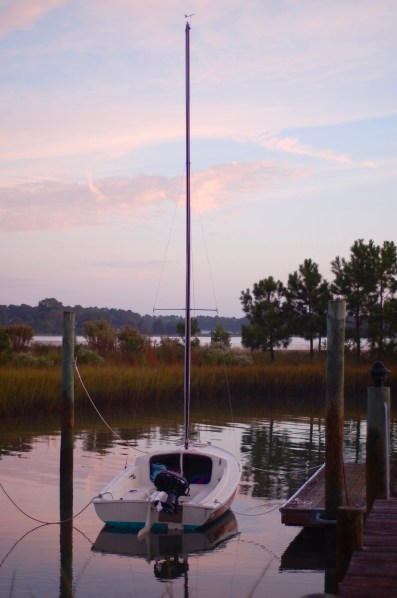 sunrise sailboat at dock