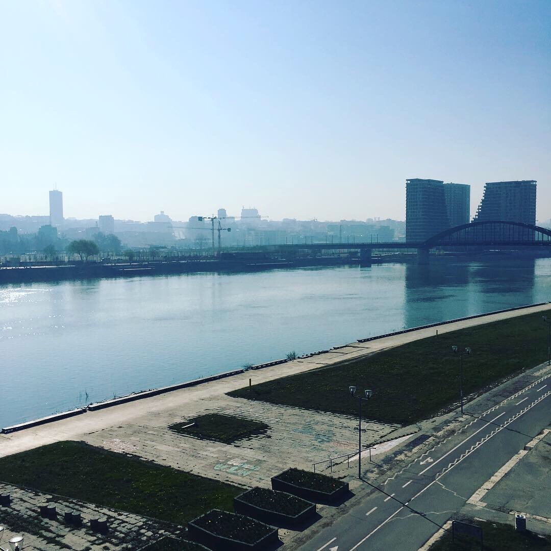 crossing the sava river on foot